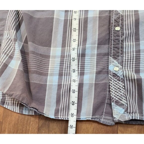 GPH Supply Co. Long Sleeve Pearl Snap Shirt Plaid Detailed Stitching Men's XL - Picture 8 of 11